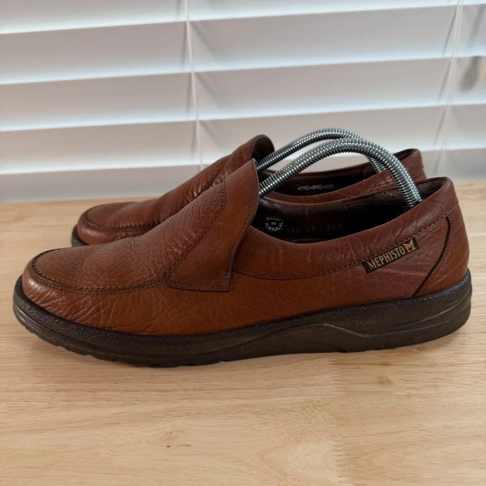 Mephisto Loafers Men's Dark Brown Leather Slip-On Round Toe Casual - 11.5